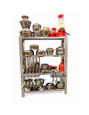 miniature-stainless-steel-kids-kitchen-rack-toy-set-vijay-h-stores.webp Miniature stainless steel kids kitchen rack toy set with mini pots cookware mixer and utensils by Vijay H Stores