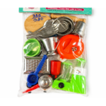 Kids Kitchen Set with Mixer, Pressure Cooker, Chakla Belan & Steel Utensils Kids kitchen set with stainless steel utensils mixer pressure cooker chakla belan grater packed by VIJAY H STORES