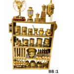 BS:1 brass-miniature-kitchen-set-decorative-rack-home-decor-bs1-vijay-h-stores.webp Brass miniature kitchen set with decorative rack mini brass pots plates spoons lantern for kids play and home decor BS1 Vijay H Stores